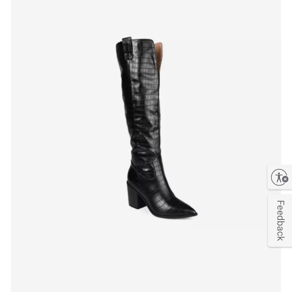 Journee Collection Black Textured Heeled Boots